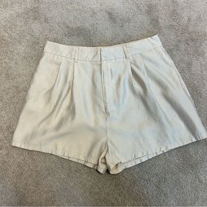 Shinestar cream beige pleated dress shorts Sz XL NWT